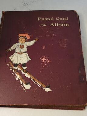 Antique 1900s Postcard Album W/37 Postcards